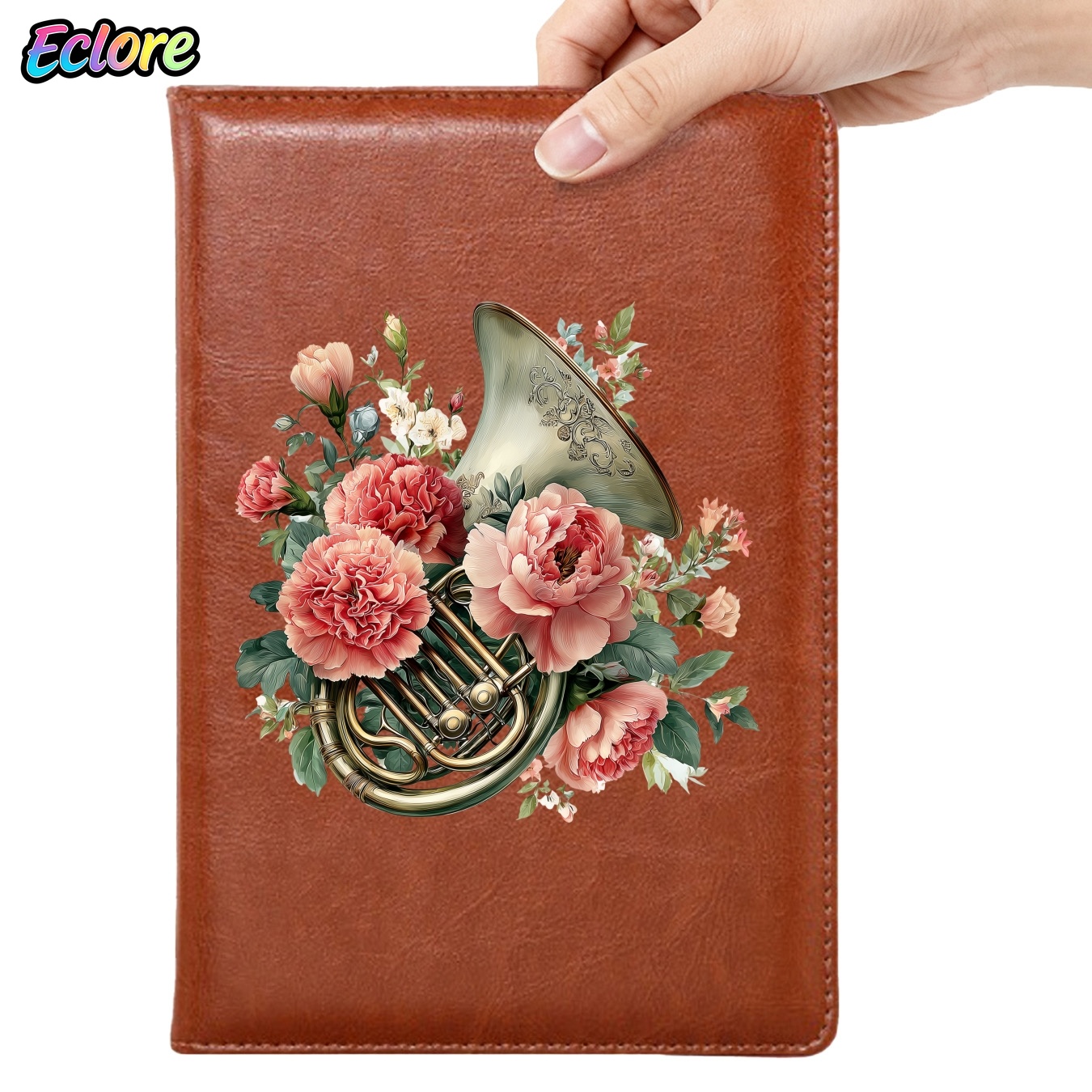 Leather Work Diary Covers - Carnet en cuir PU floral avec